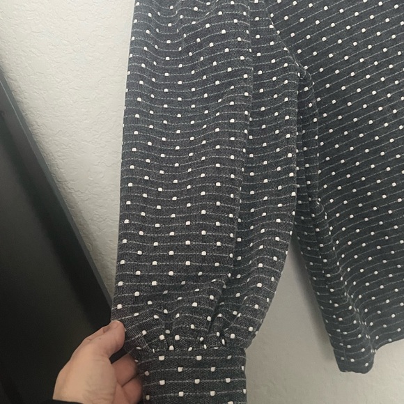 LOFT Balloon Sleeve Top in Navy - Picture 2 of 3